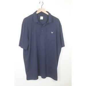 Callaway Opti-Dri Mens Golf Navy Blue Polo Shirt XXL Short Sleeve Performance